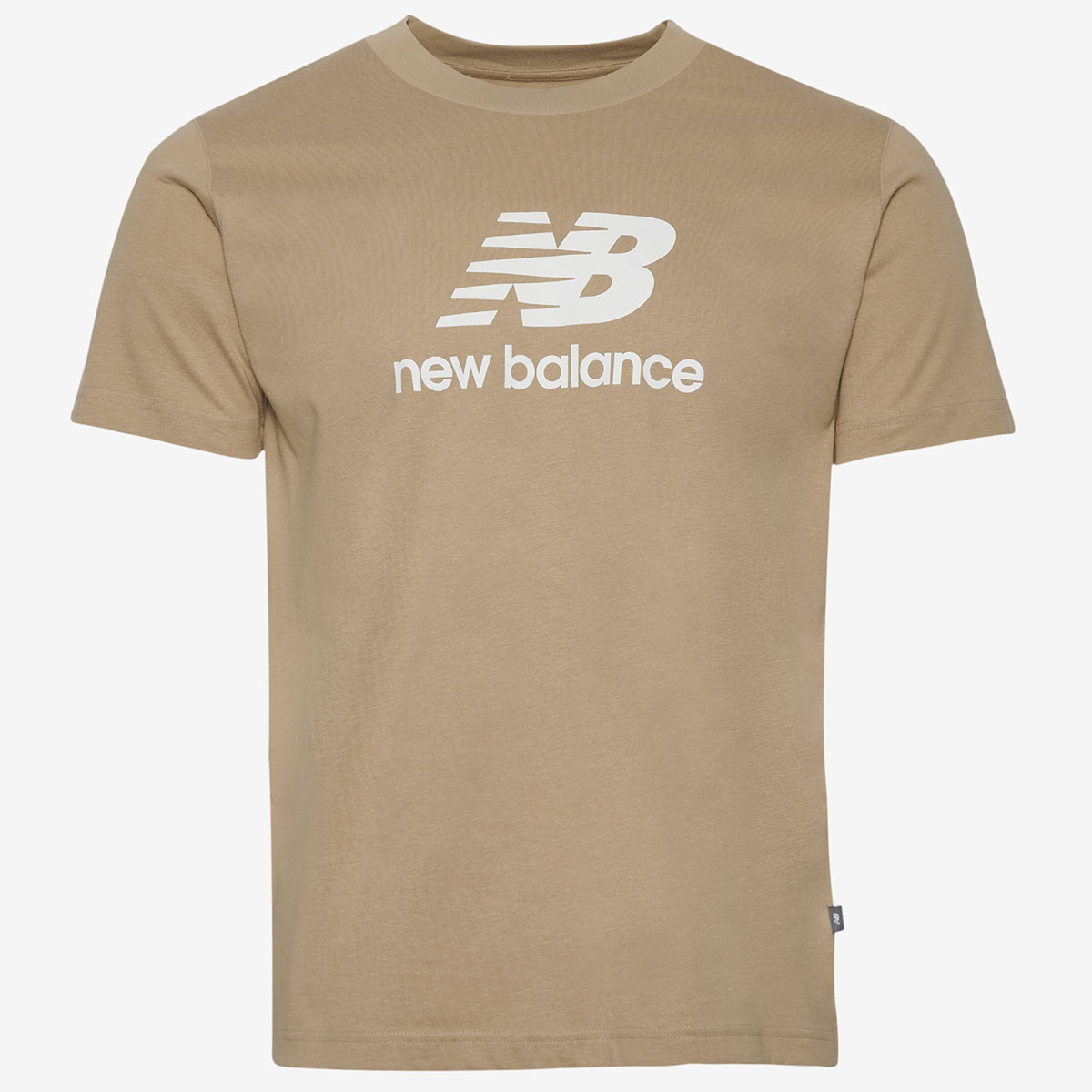 New Balance Essential Stacked Logo T Shirt Stoneware Beige