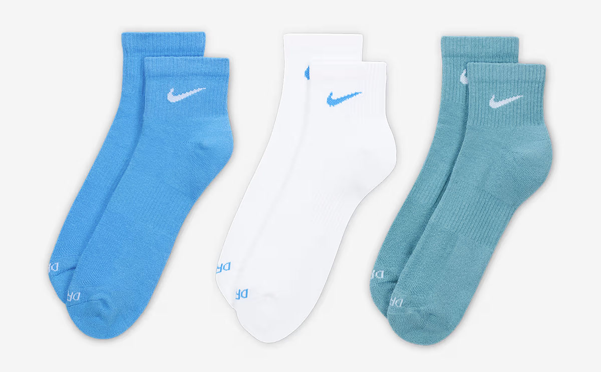 Nike Everyday Cushioned Ankle Socks University Blue White Teal 2