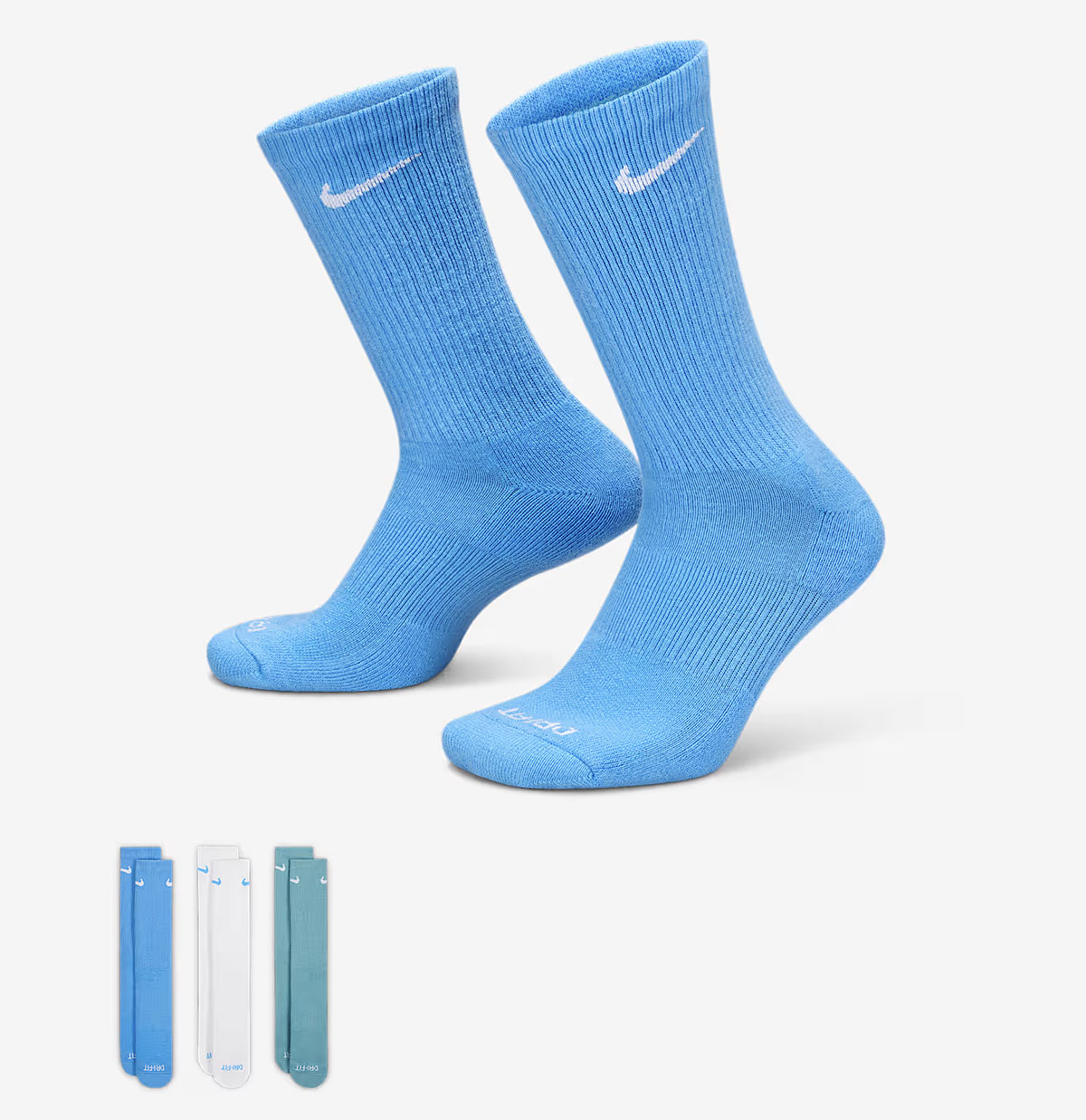 Nike Everyday Cushioned Crew Socks University Blue White Teal 1