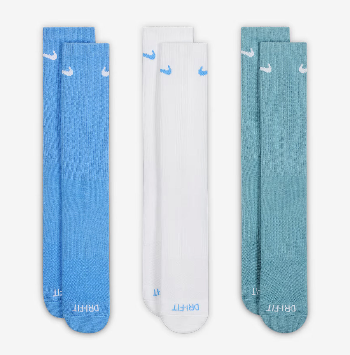 Nike Everyday Cushioned Crew Socks University Blue White Teal 2