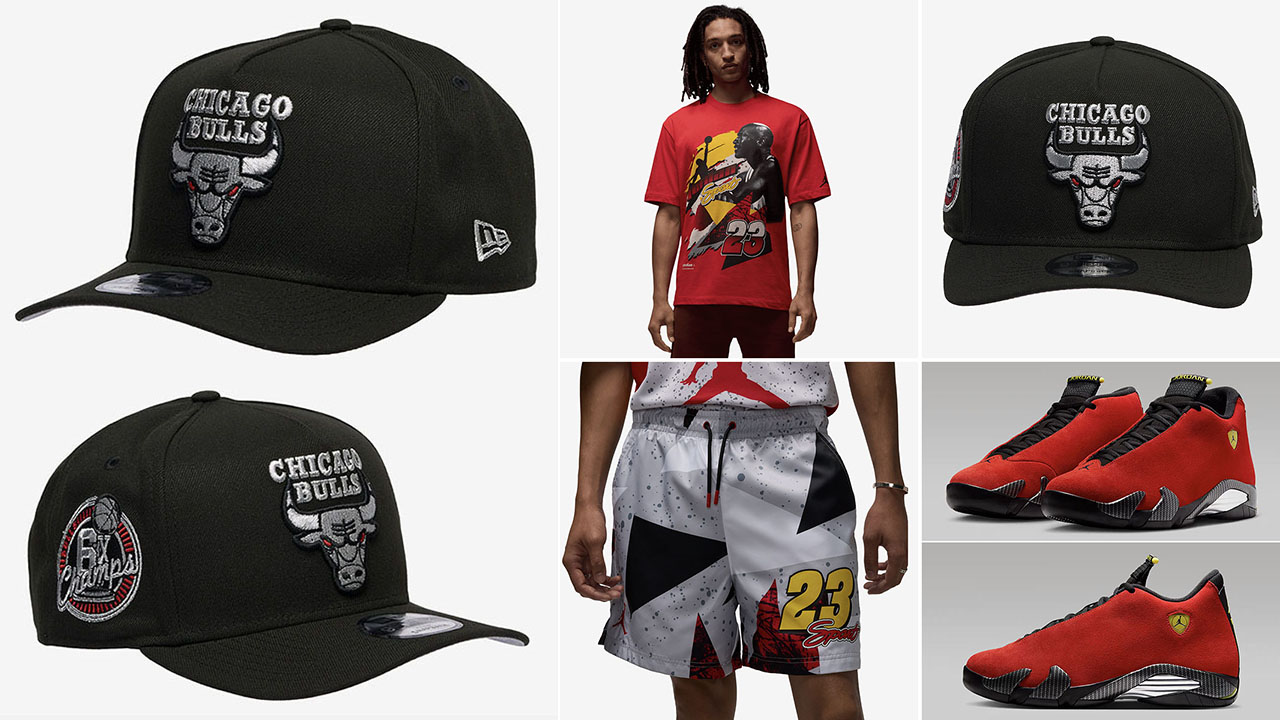 Air Jordan 14 Ferrari 2025 Outfit Hat Shirt Shorts to Match Sneakers