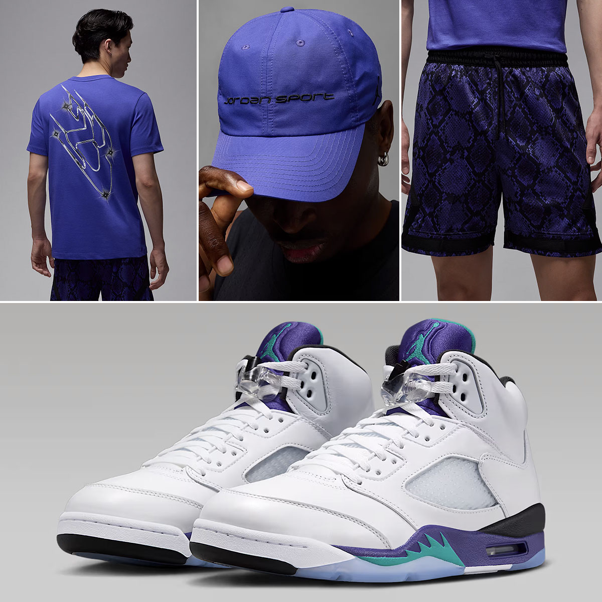 Air Jordan 5 Grape 2025 Shirt Hat Shorts Outfit