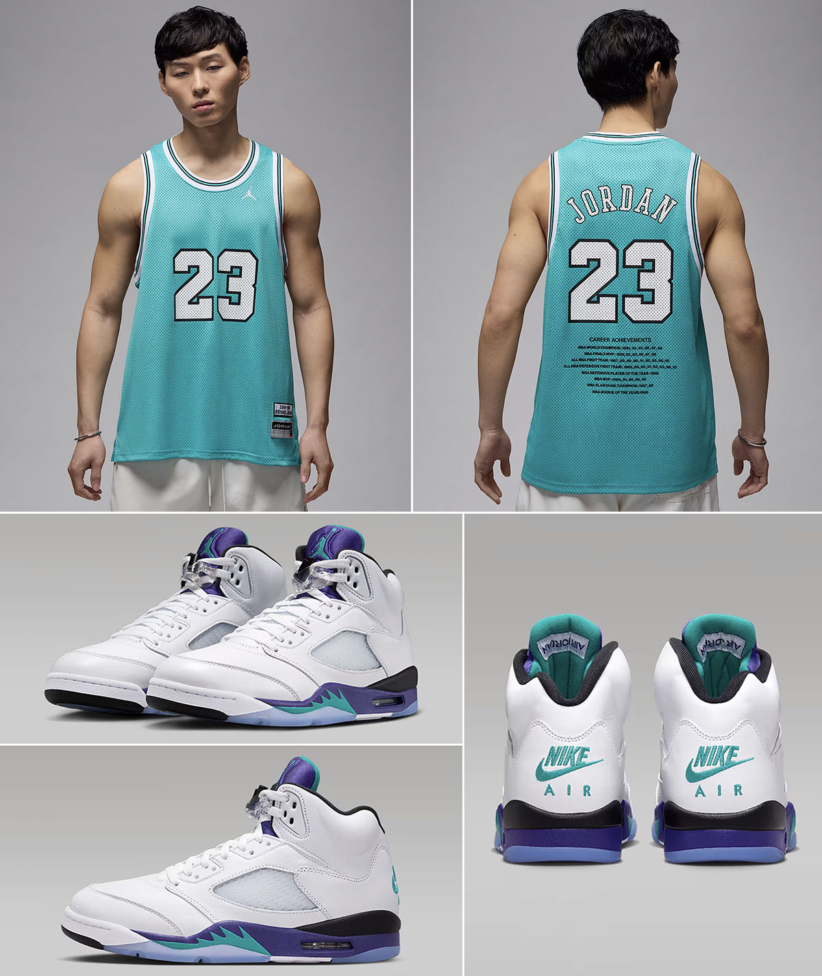 Air Jordan 5 Grape 2025 x Jordan Essentials Summer Jersey Outfit