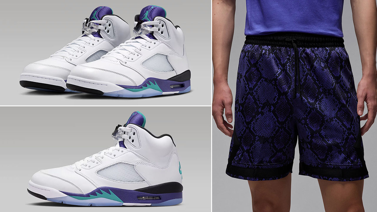 Air Jordan 5 Grape 2025 x Jordan Sport Diamond Shorts