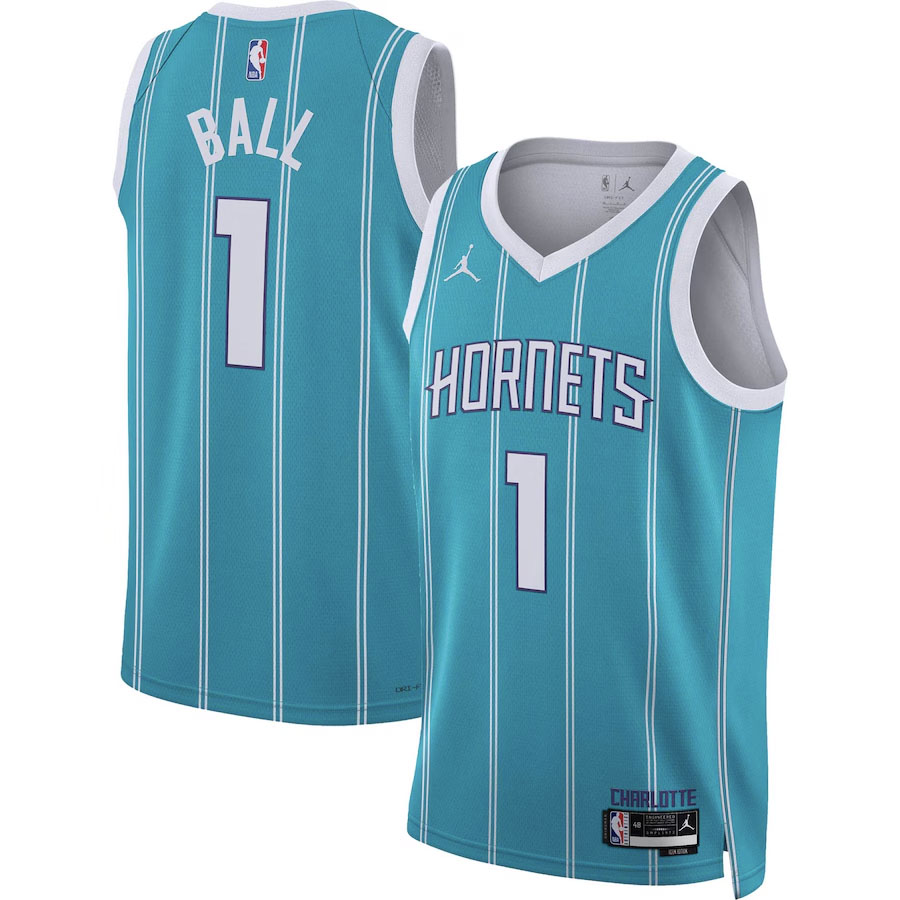 Air Jordan 5 Grape Hornets Jordan LaMelo Ball Teal Jersey
