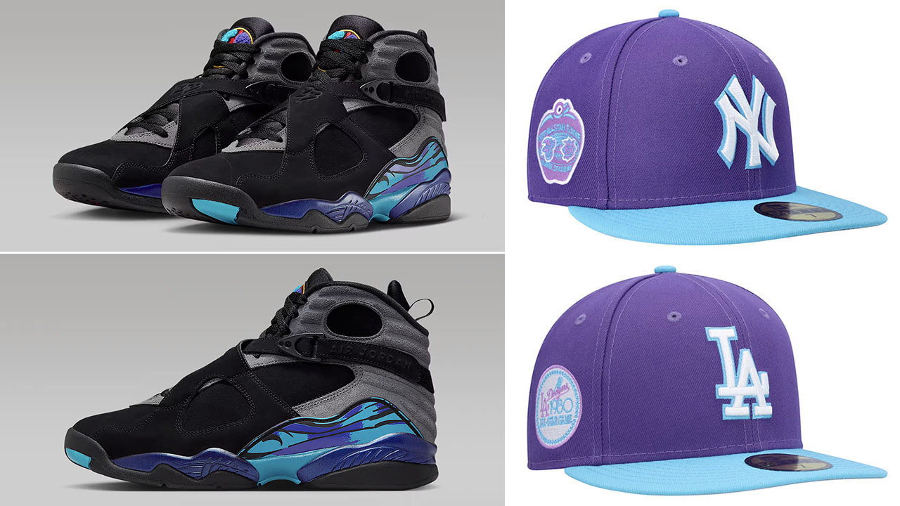 Air jordan 8 Aqua 2025 Fitted Hats