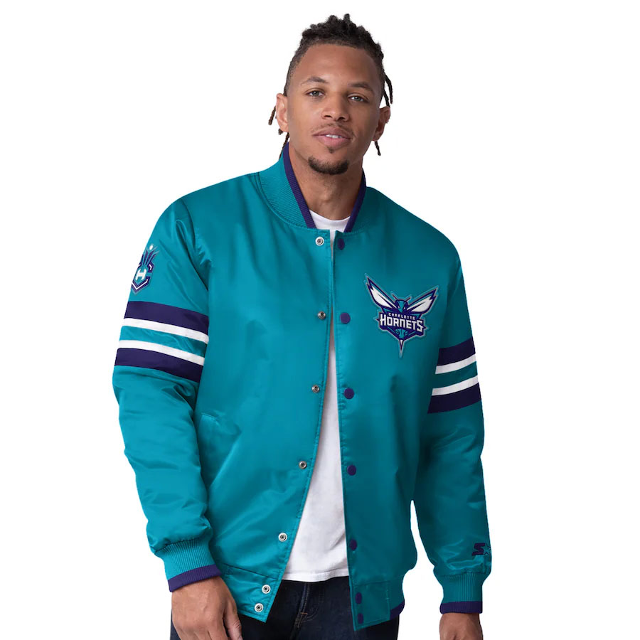 Charlotte Hornets Starter Scout Satin Snap Jacket 1