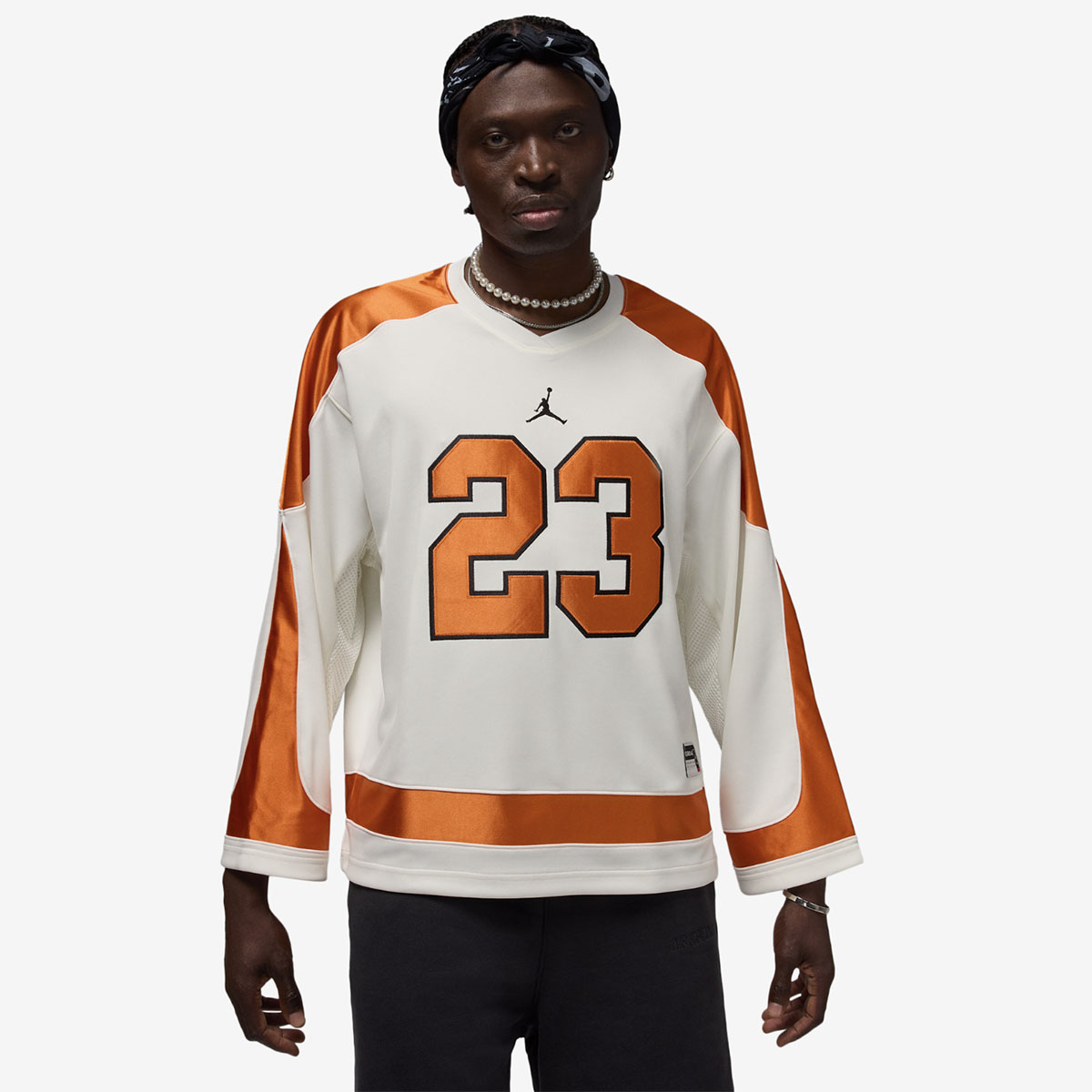 Jordan Brooklyn Collegiate Hockey Jersey Starfish White Black 1