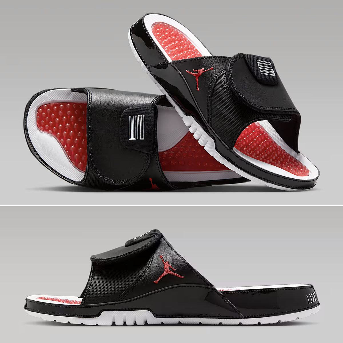Jordan Hydro 11 Bred Playoffs Mens Slides FN2452-006