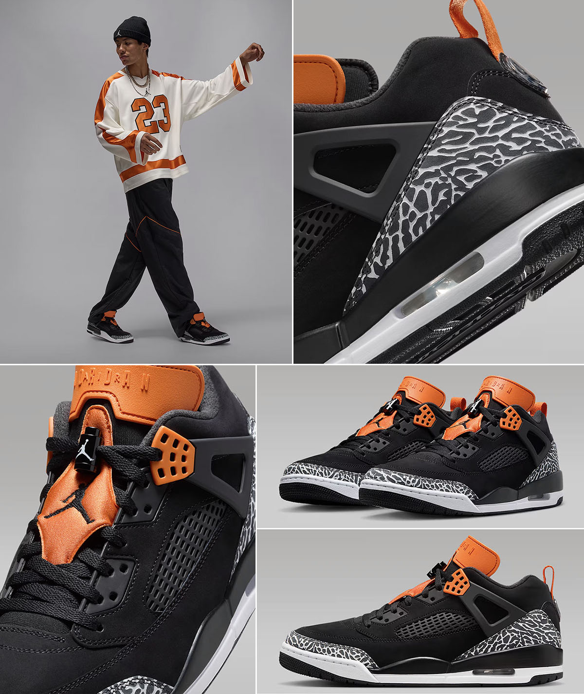 Jordan Spizike Low Shattered Backboard x Jordan Brooklyn Collegiate Hockey Jersey Outfit