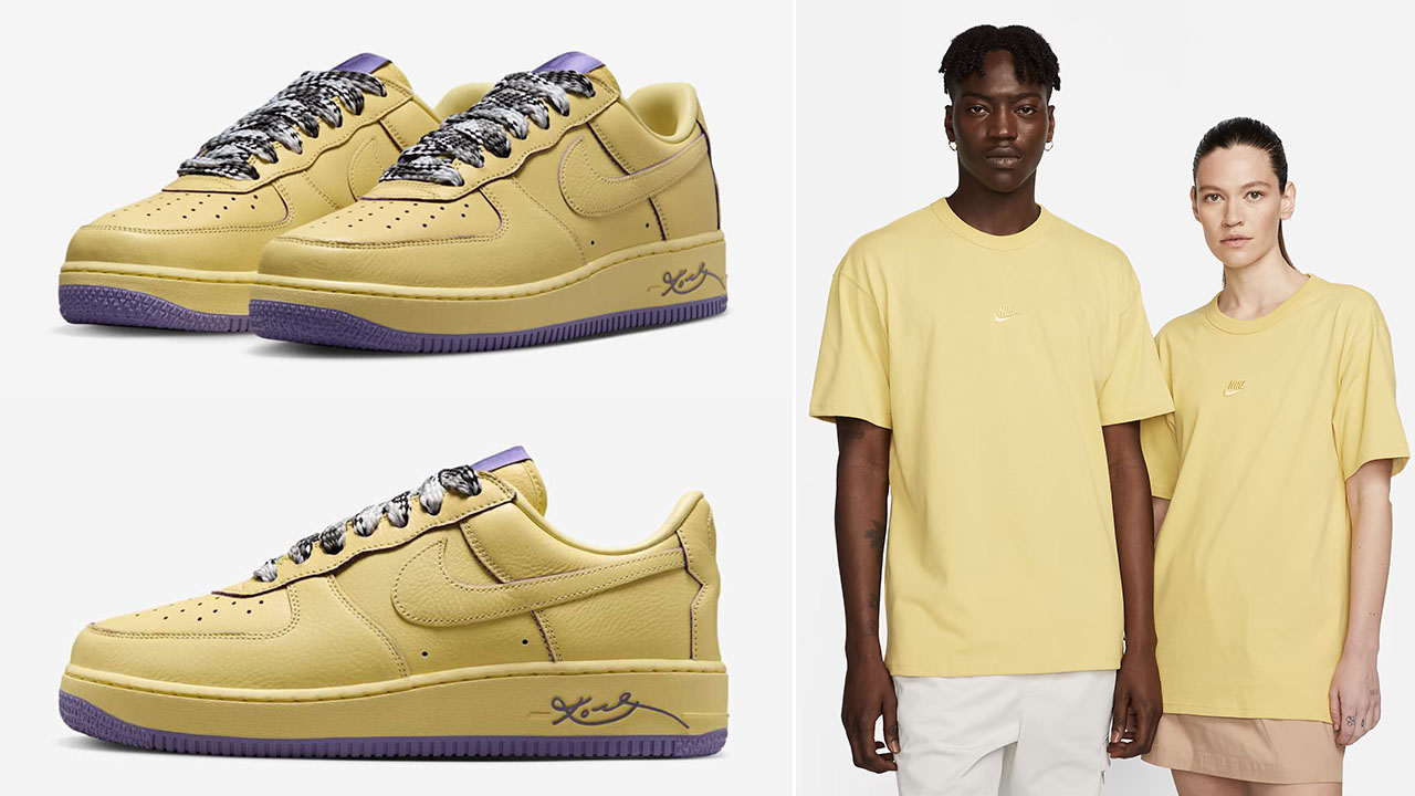 Kobe Bryant Nike Air Force 1 Low Soft Yellow Shirt Outfit