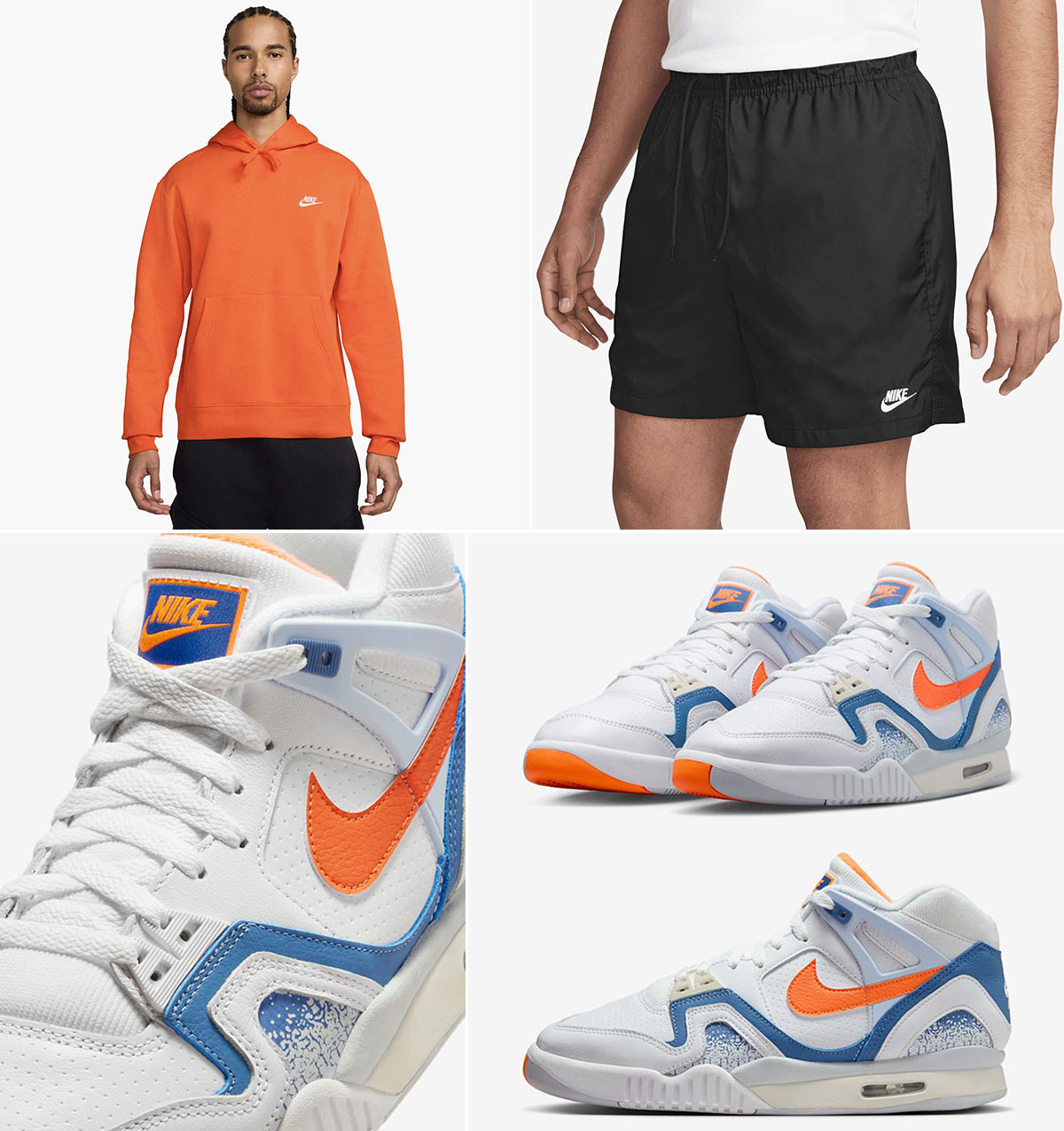 Nike Air Tech Challenge 2 Stone Blue Hoodie and Shorts Outfit