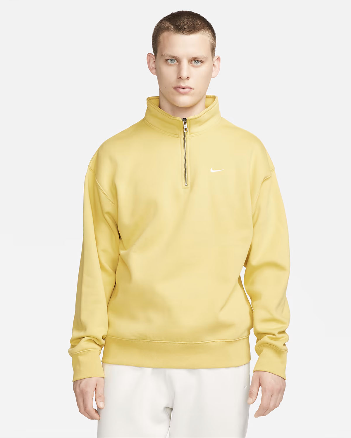 Nike Solo Swoosh Zip Top Soft Yellow Saturn Gold