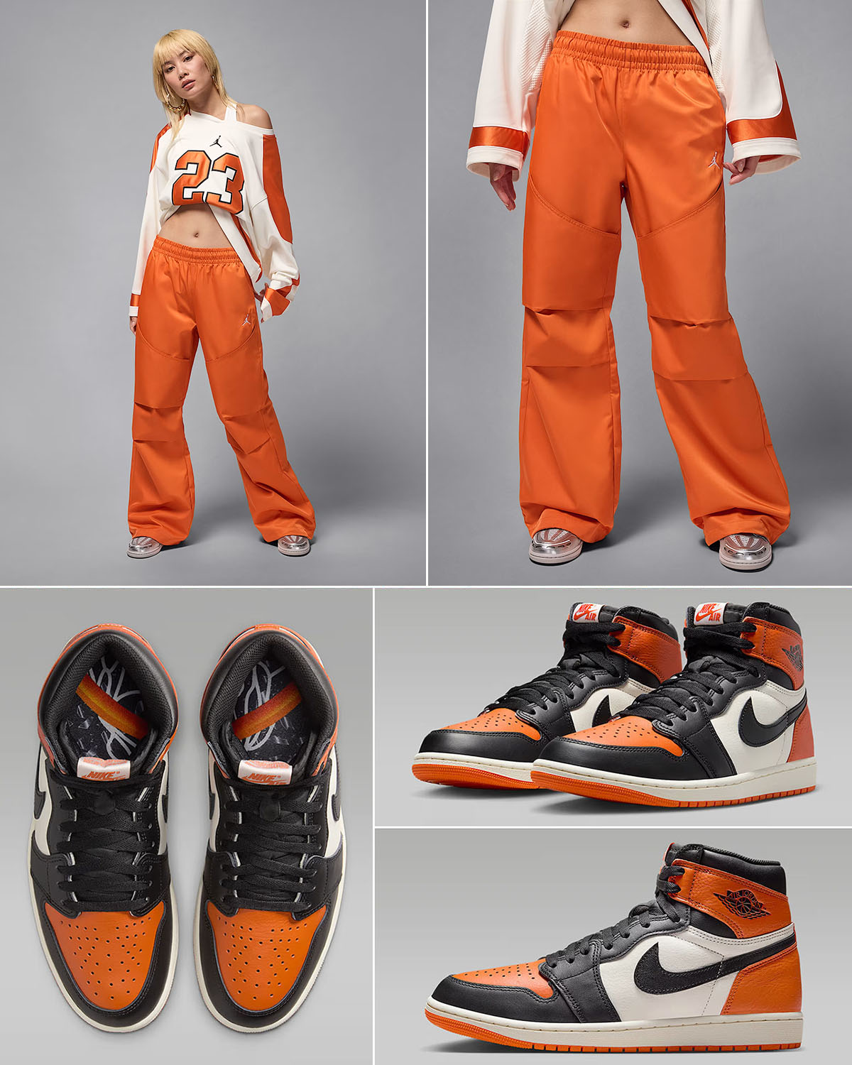 Air Jordan 1 High OG Shattered Backboard 2025 x Jordan Brooklyn Womens Starfish Orange Pants