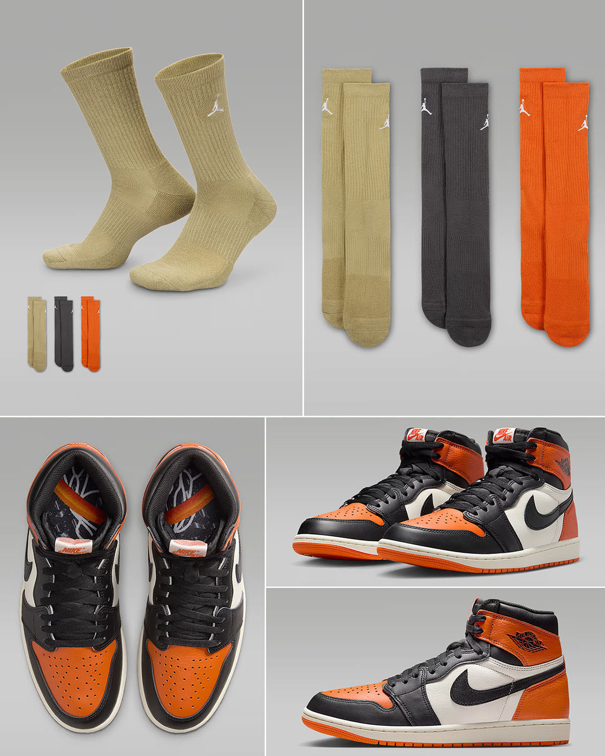 Air Jordan 1 High OG Shattered Backboard 2025 x Jordan Everyday Cushioned Crew Socks