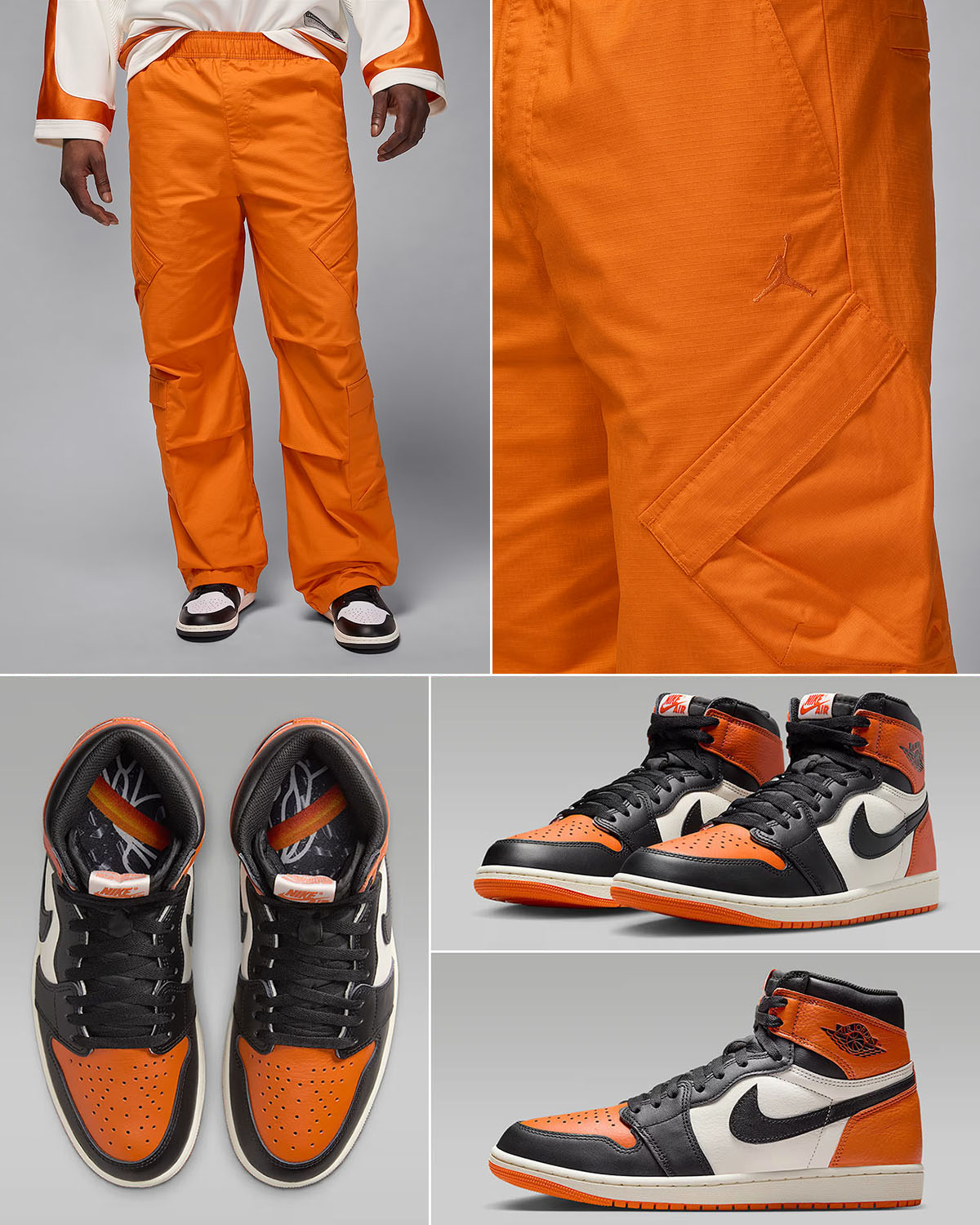 Air Jordan 1 High OG Shattered Backboard 2025 x Jordan Flight Utility Pants Outfit