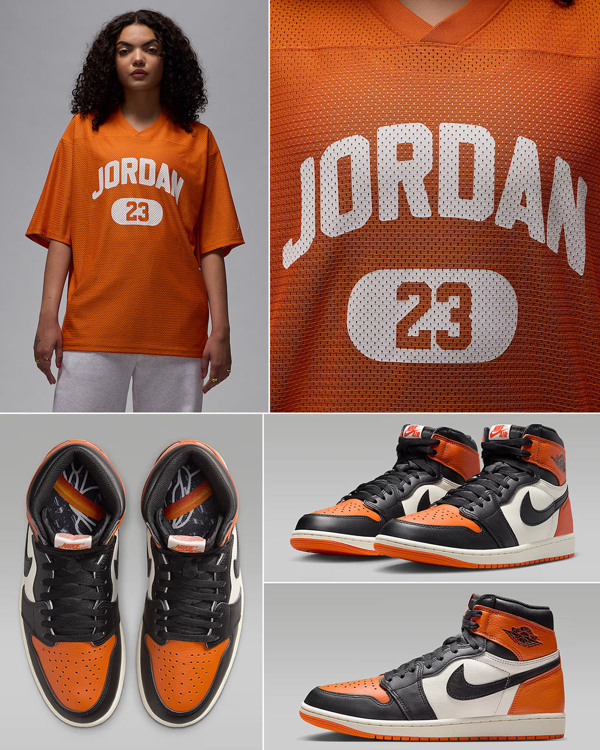 Air Jordan 1 High OG Shattered Backboard 2025 x Jordan Womens Mesh Jersey Shirt