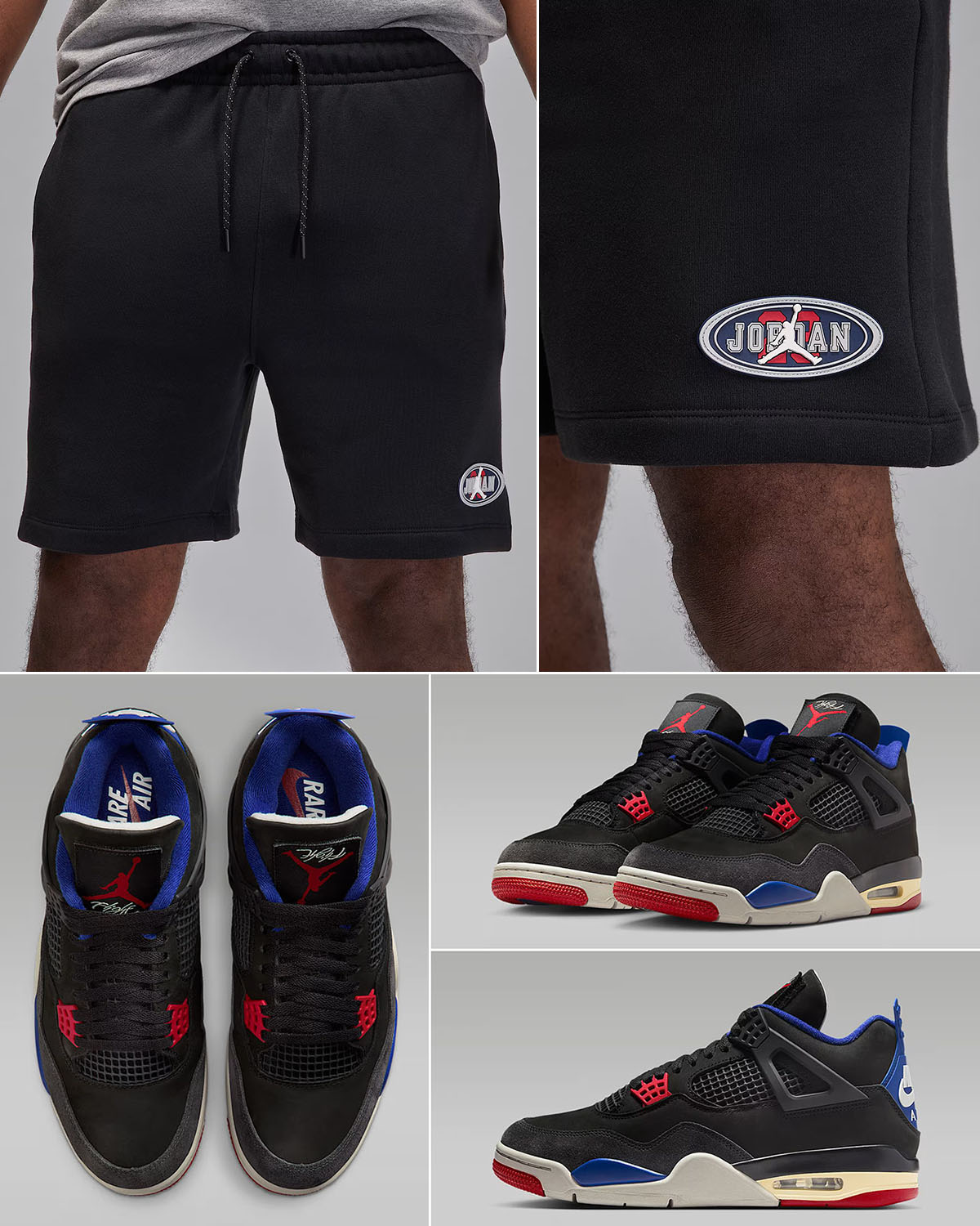 Air Jordan 4 Rare Air Shoes x Jordan Brooklyn Fleece Shorts Outfit