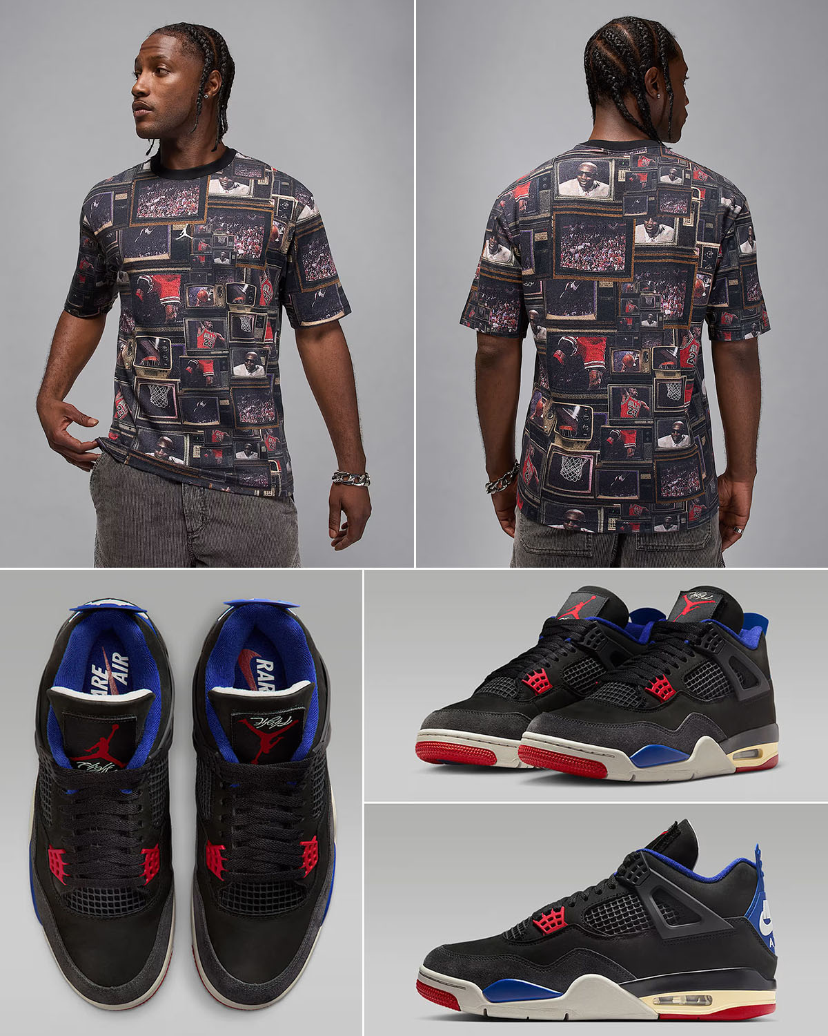 Air Jordan 4 Rare Air Shoes x Jordan Brooklyn Printed T Shirt Outfit
