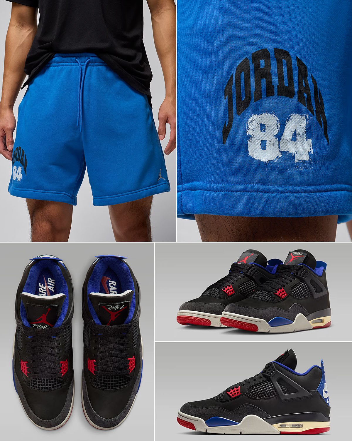 Air Jordan 4 Rare Air x Jordan Brooklyn Collegiate Fleece Royal Blue Shorts