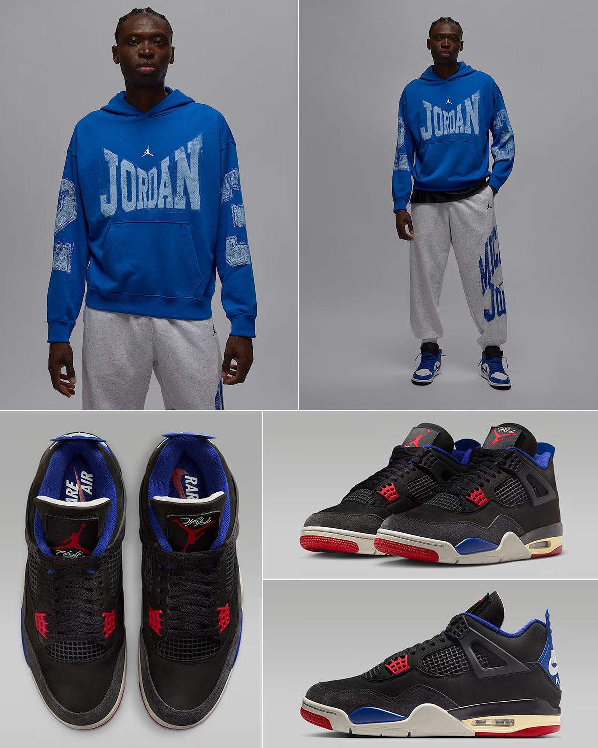 Air Jordan 4 Rare Air x Jordan Brooklyn Fleece Pullover Hoodie and Jogger Pants Outfit