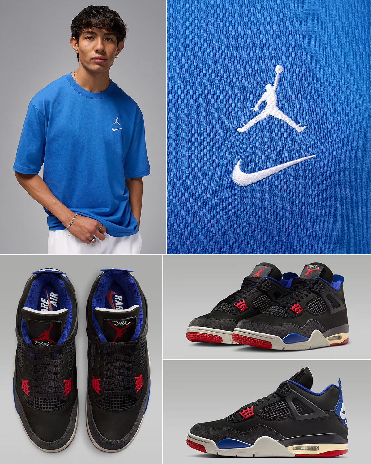 Air Jordan 4 Rare Air x Jordan Brooklyn Swoosh Logo T Shirt Outfit