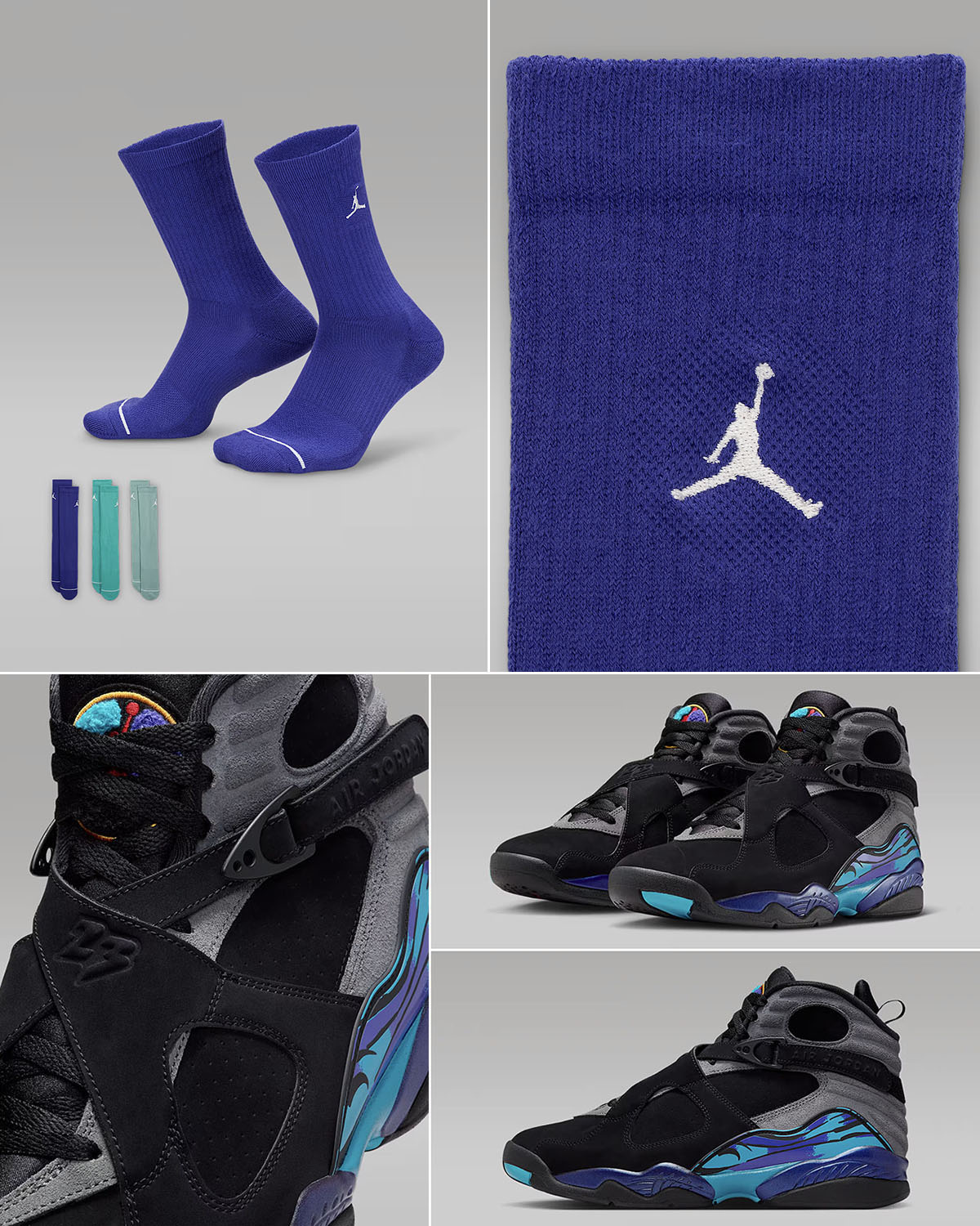 Air Jordan 8 Aqua 2025 x Jordan Everyday Crew Socks