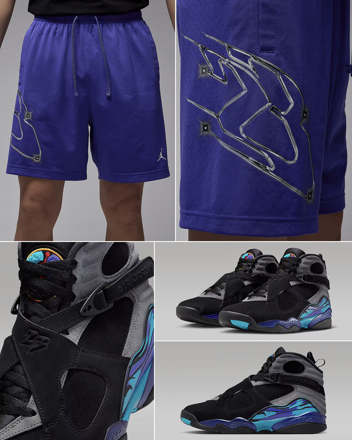Air Jordan 8 Aqua 2025 x Jordan Sport Dri Fit Graphic Shorts Outfit
