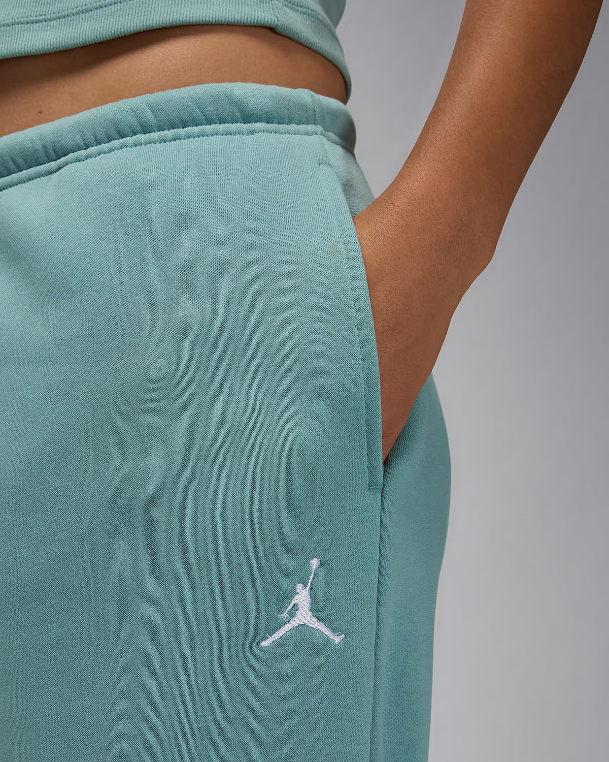 Jordan Brooklyn Fleece Womens Open Hem Pants Cannon White 2