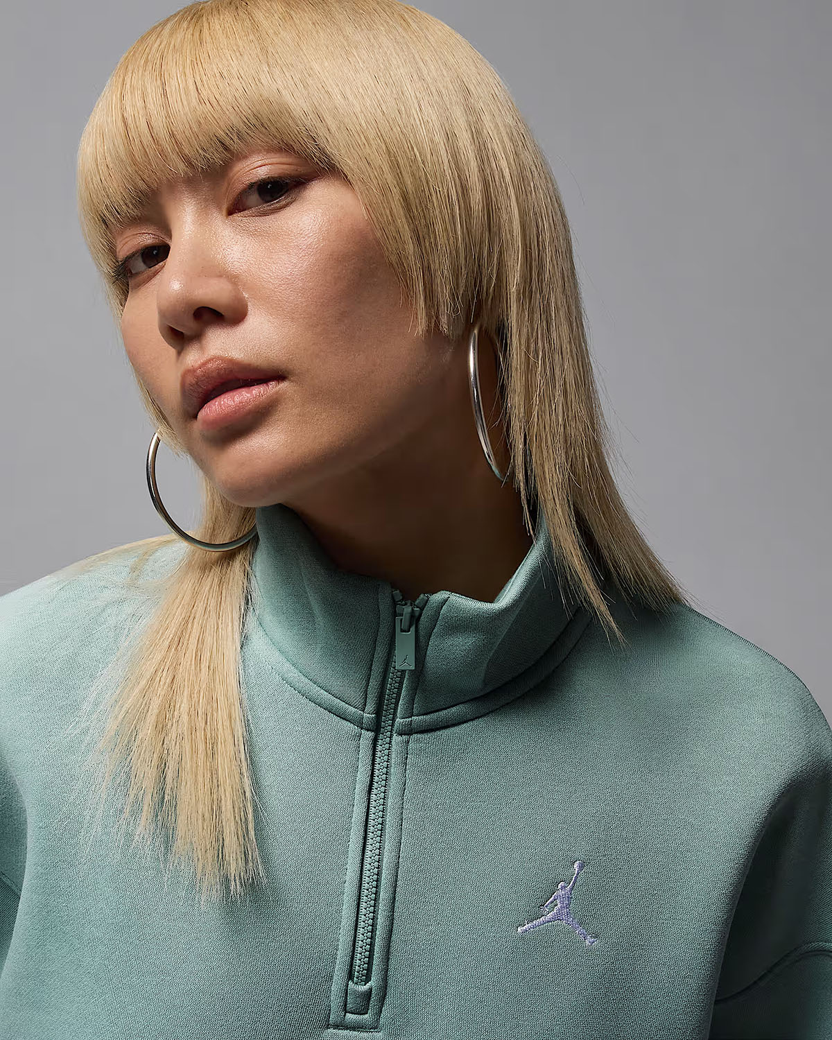 Jordan Brooklyn Fleece Womens Zip Top Cannon White 2