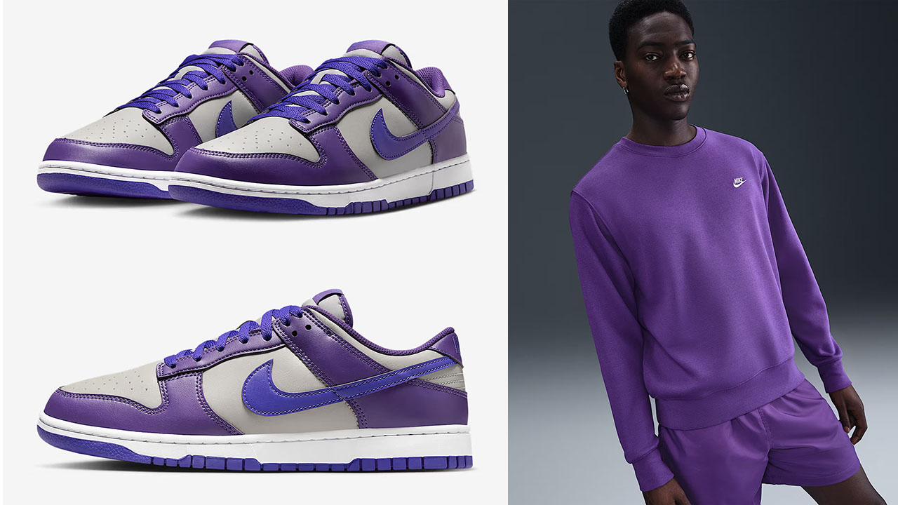 Nike Dunk Low College Grey Wild Grape Persian Violet Mens Sneakers Clothing Outfits