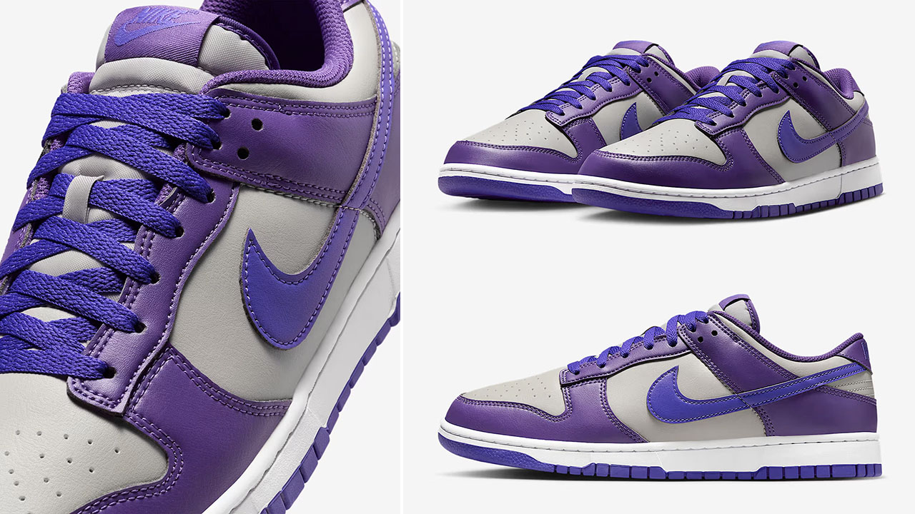 Nike Dunk Low College Grey Wild Grape White Persian Violet Mens Sneakers HF5441-005