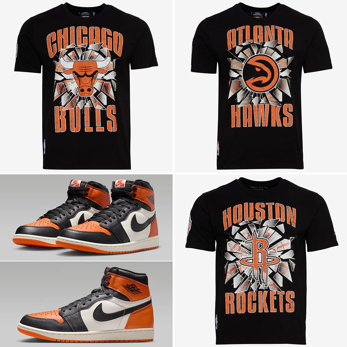 Air Jordan 1 High OG Shattered Backboard 2025 Pro Standard NBA Team T Shirts