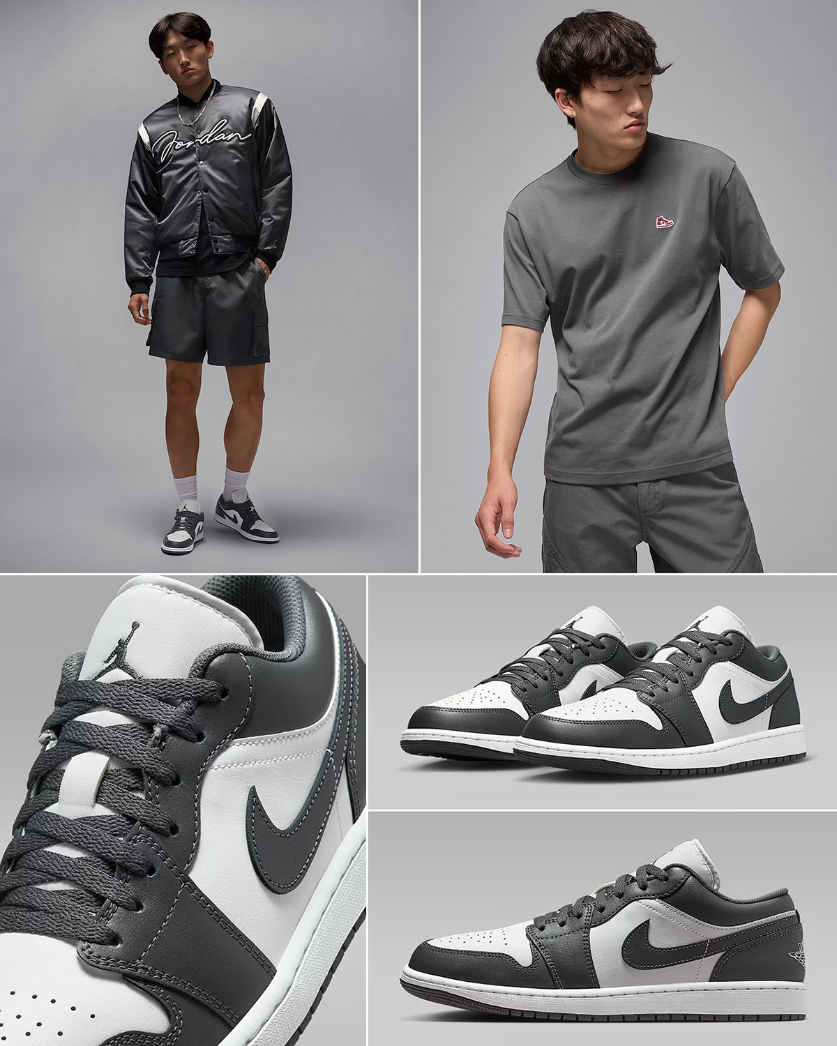Air Jordan 1 Low Iron Grey Mens Sneaker Outfits