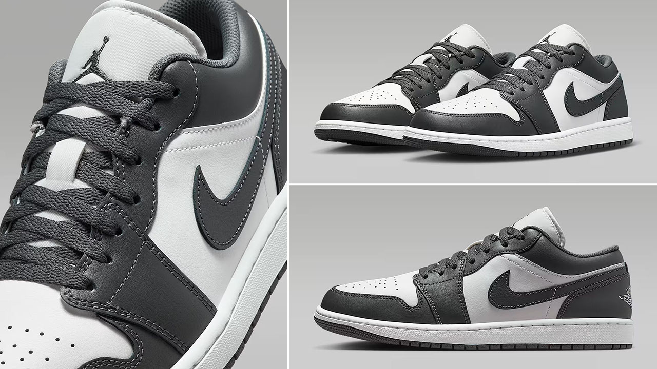 Air Jordan 1 Low Iron Grey Mens Sneakers 553558-044