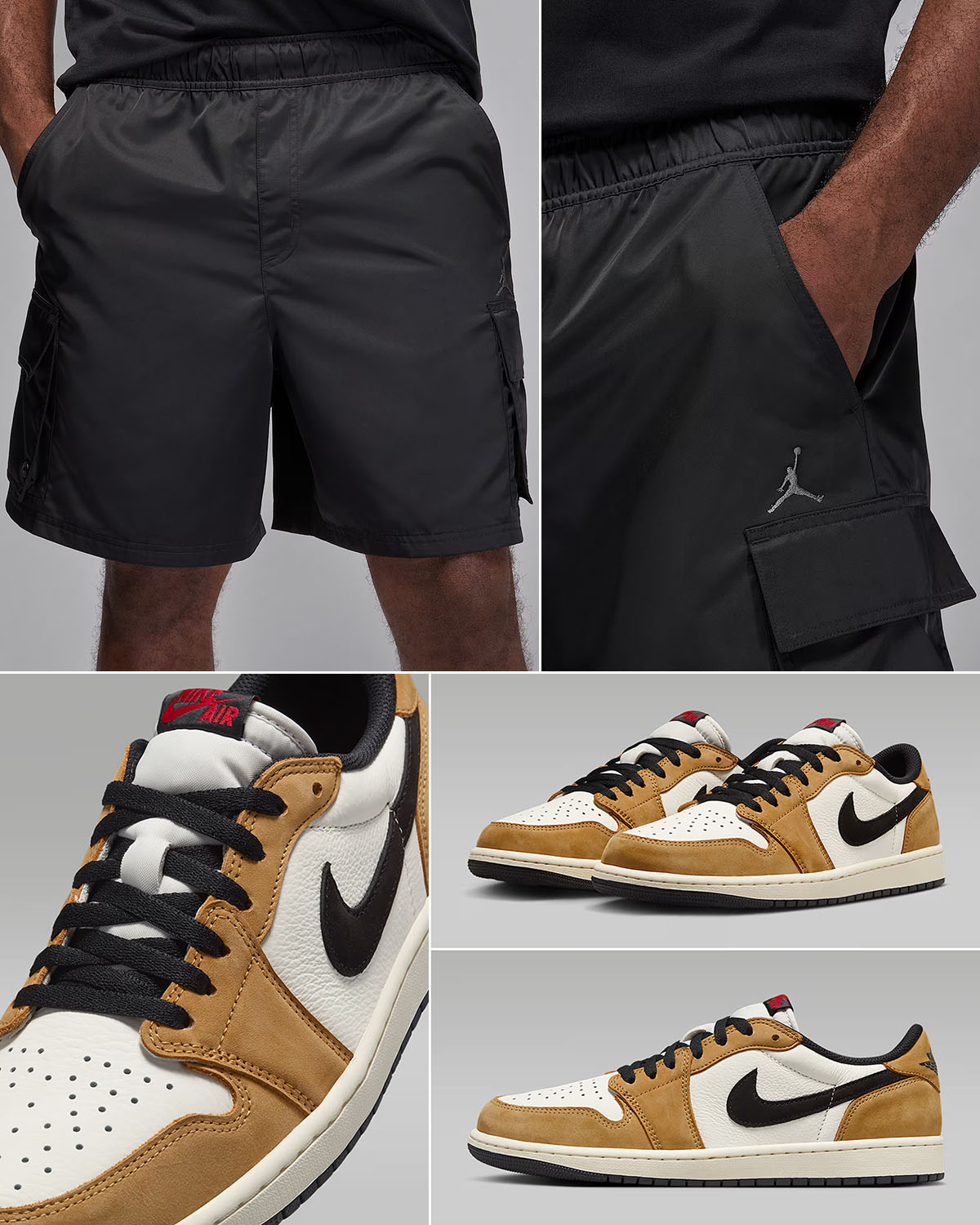 Air Jordan 1 Low OG Rookie of the Year x Jordan Brooklyn Cargo Shorts