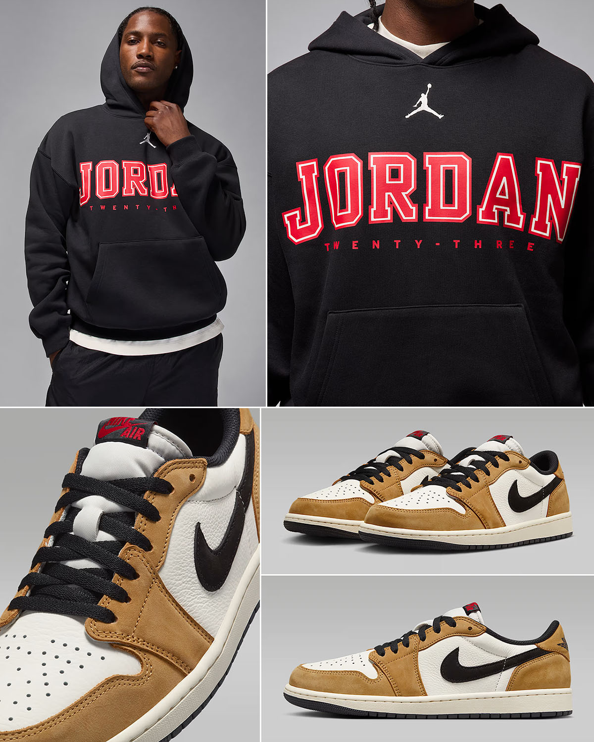 Air Jordan 1 Low OG Rookie of the Year x Jordan Brooklyn Fleece Pullover Hoodie Outfit