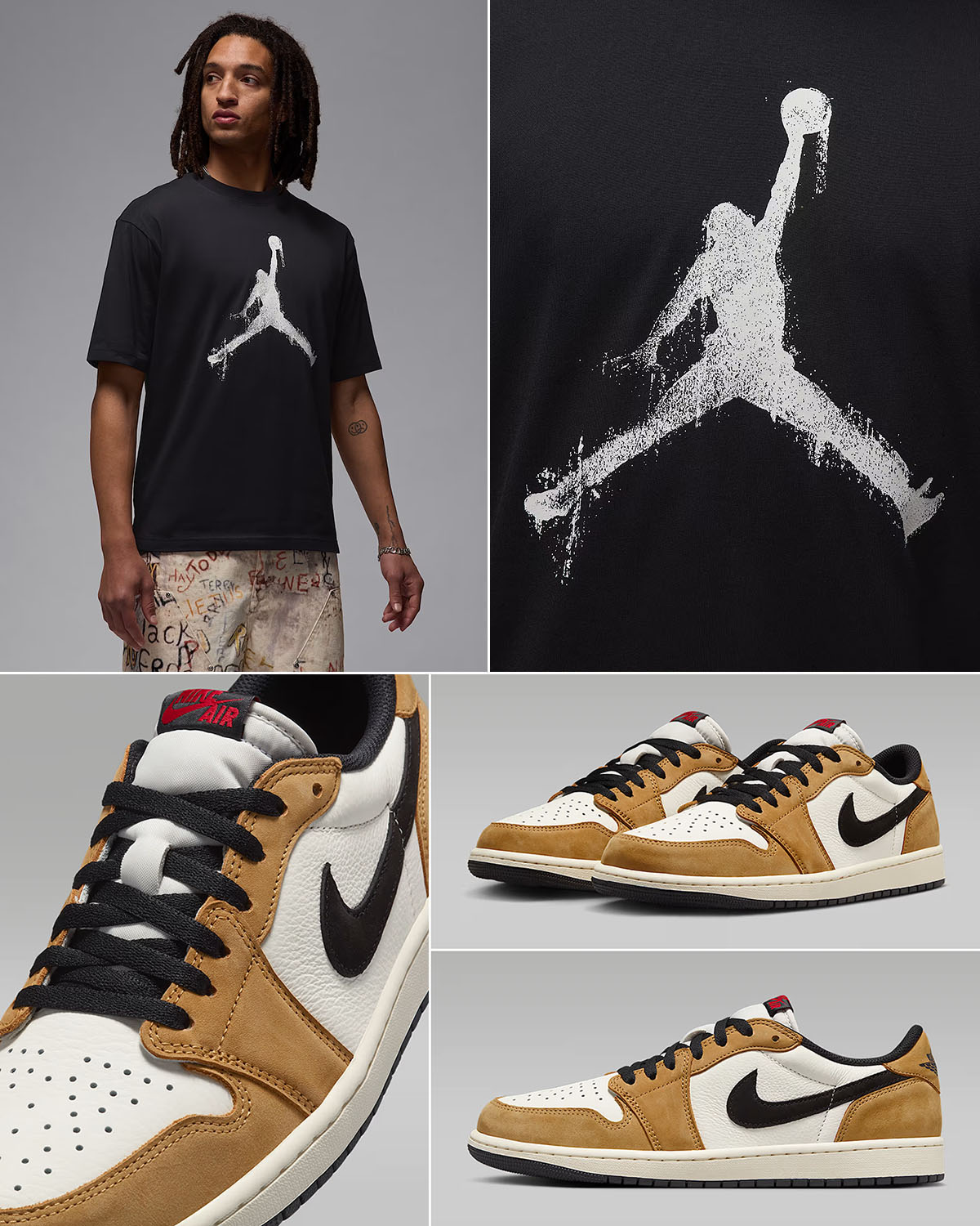Air Jordan 1 Low OG Rookie of the Year x Jordan Brooklyn Jumpman T Shirt