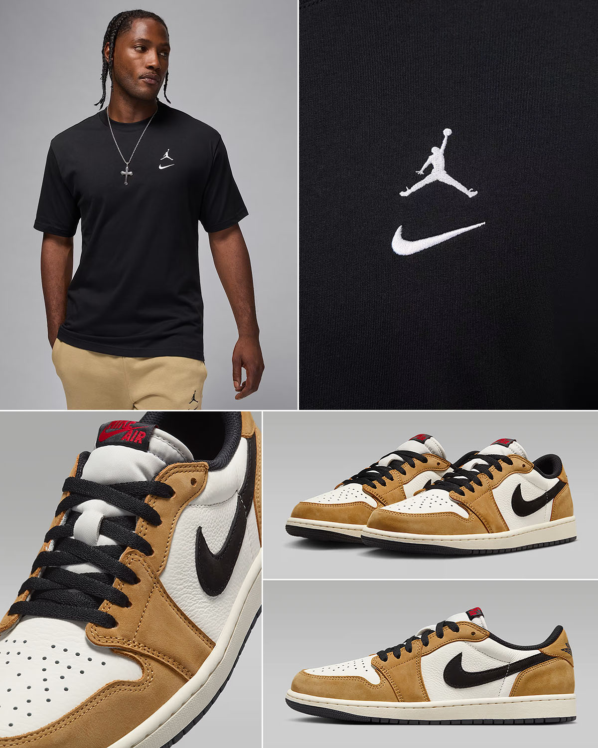 Air Jordan 1 Low OG Rookie of the Year x Jordan Brooklyn T Shirt