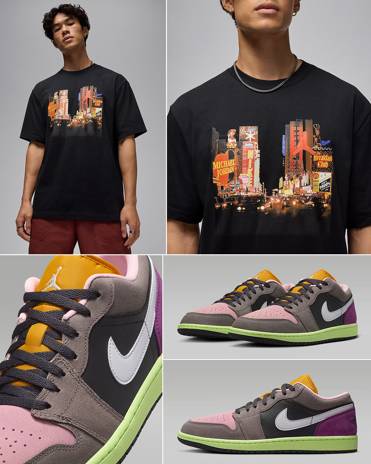 Air Jordan 1 Low Tokyo Bio Hack Shoes and Shirt Outfit