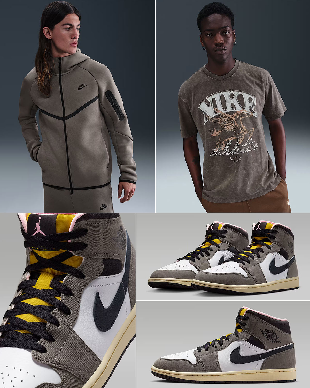 Air Jordan 1 Mid Cave Stone Outfits