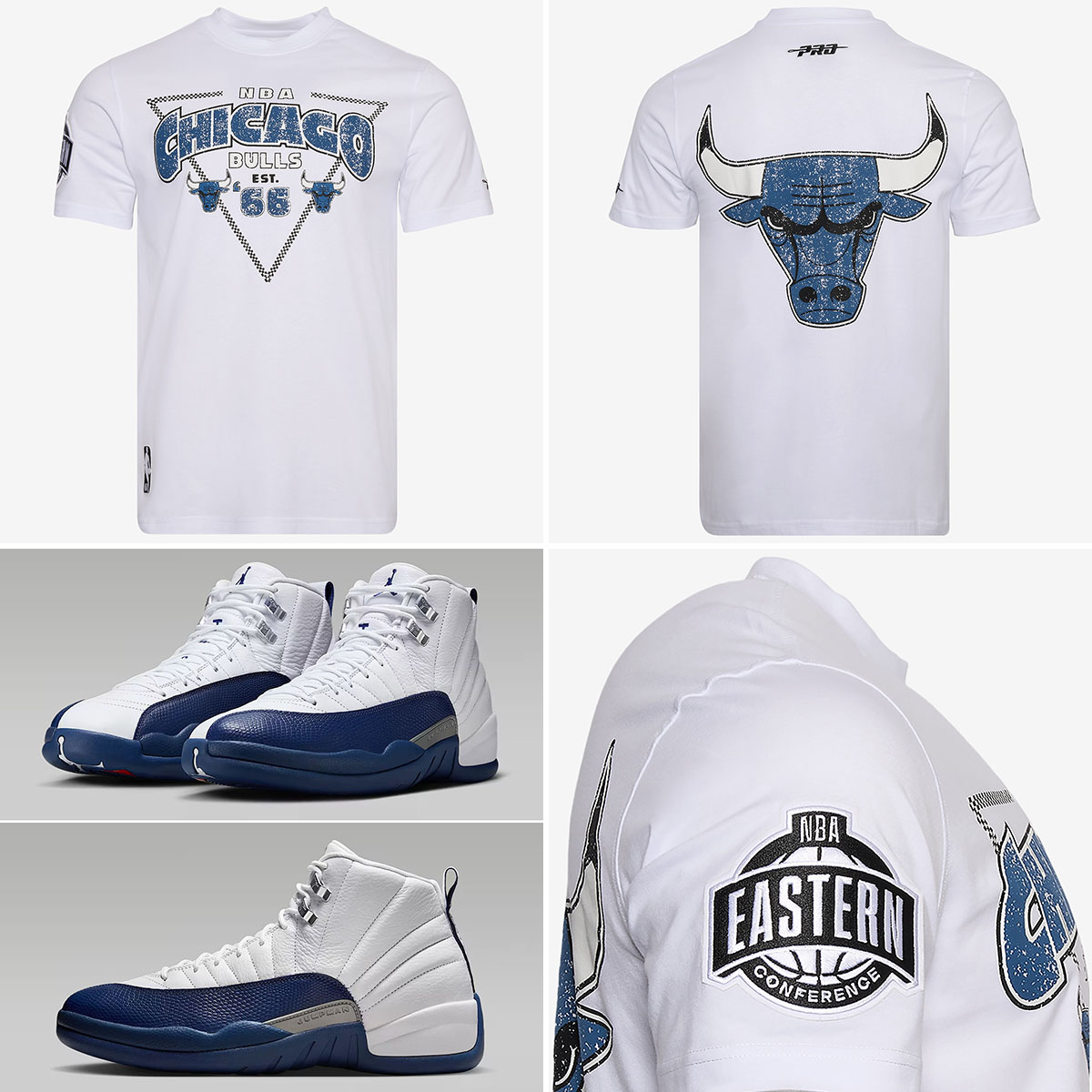 Air Jordan 12 French Blue 2025 Chicago Bulls Pro Standard T Shirt