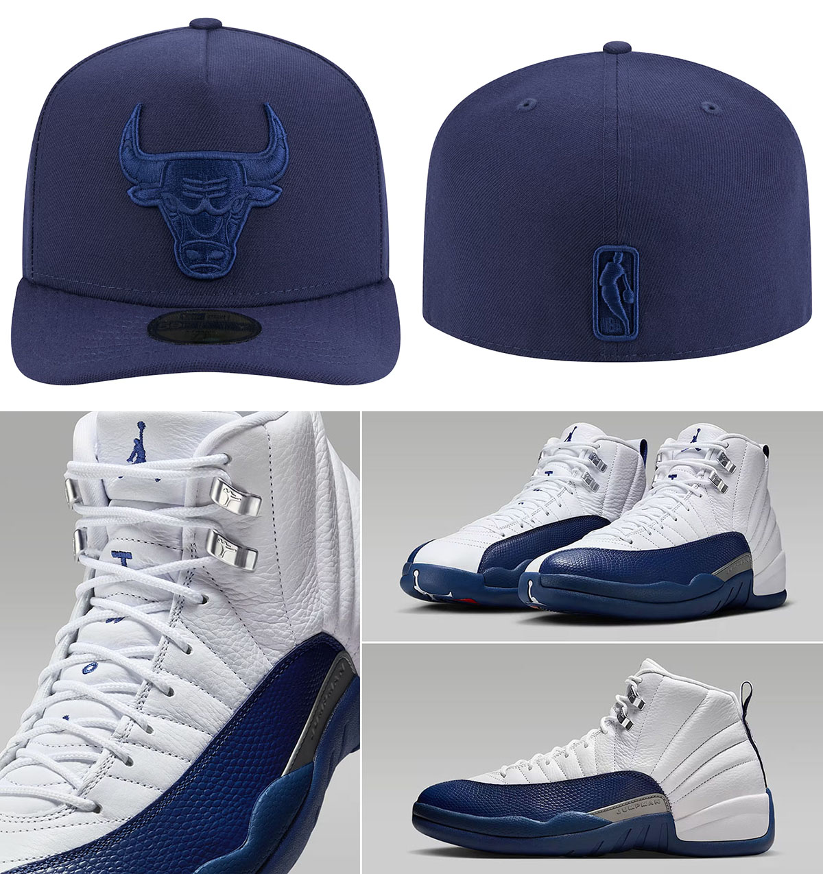 Air Jordan 12 French Blue 2025 New Era Chicago Bulls A Frame 59FIFTY Fitted Hat