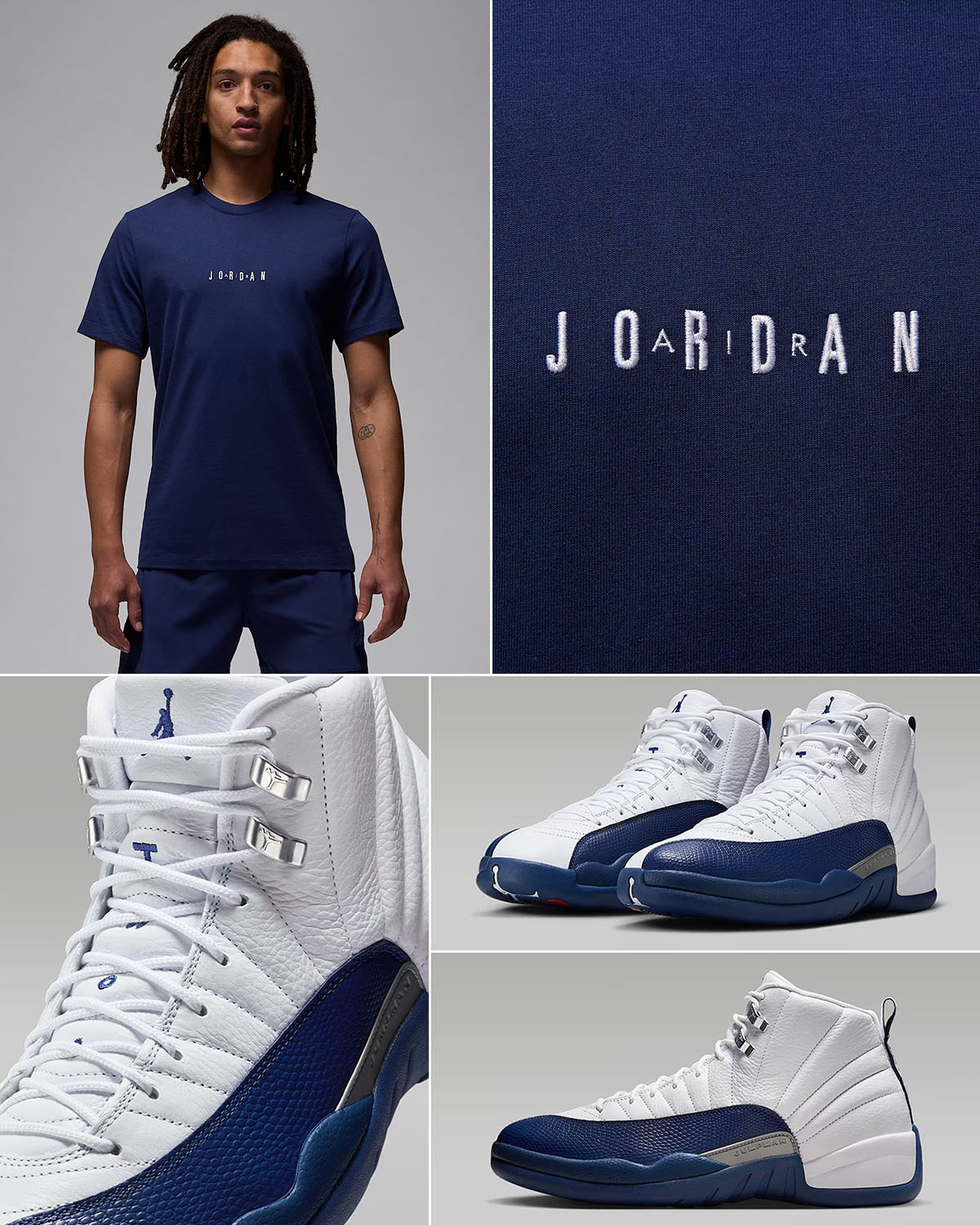 Air Jordan 12 French Blue 2025 x Jordan Air T Shirt Outfit