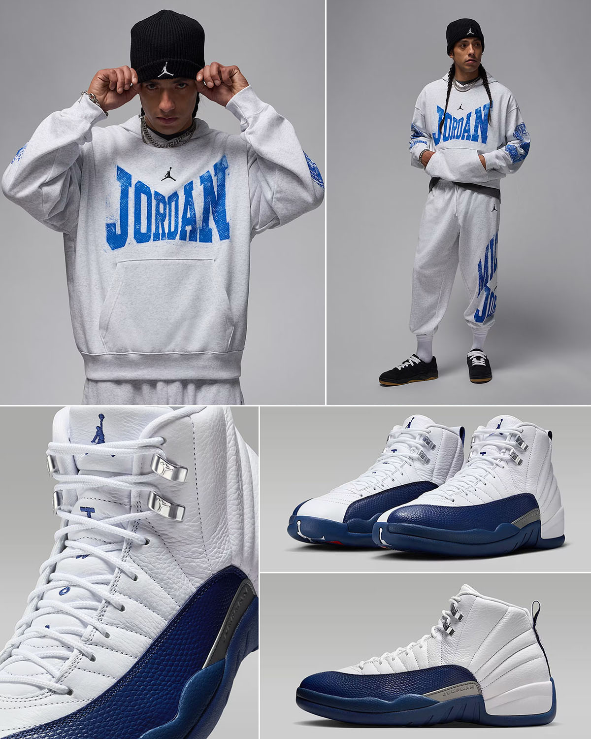 Air Jordan 12 French Blue 2025 x Jordan Brookyn Fleece Hoodie and Pants Outfit