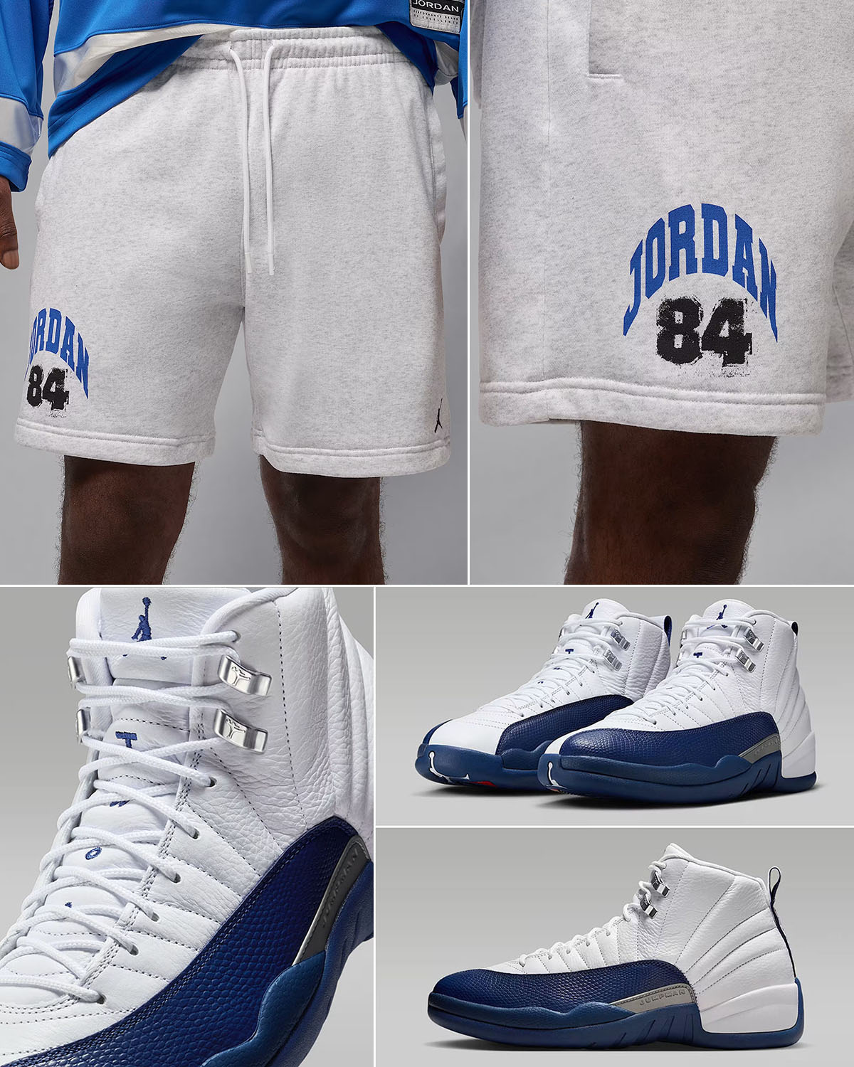 Air Jordan 12 French Blue 2025 x Jordan Brookyn Fleece Shorts Outfit