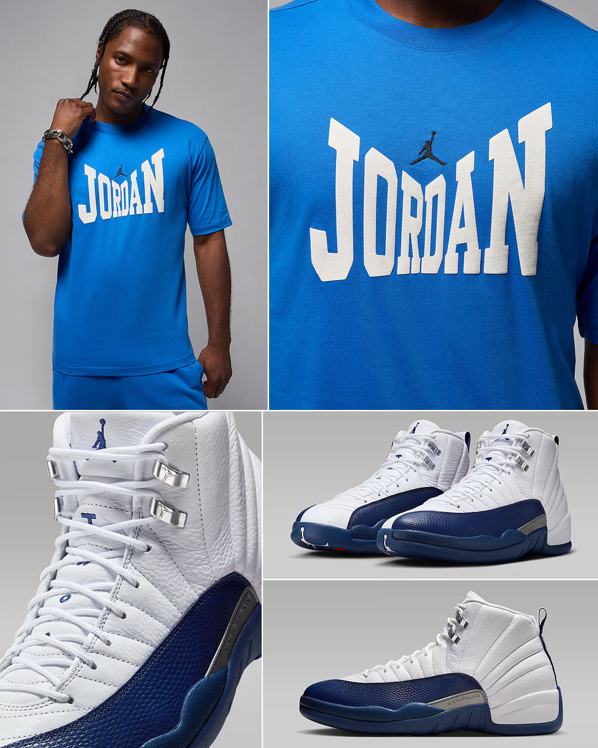 Air Jordan 12 French Blue 2025 x Jordan Brookyn T Shirt Outfit