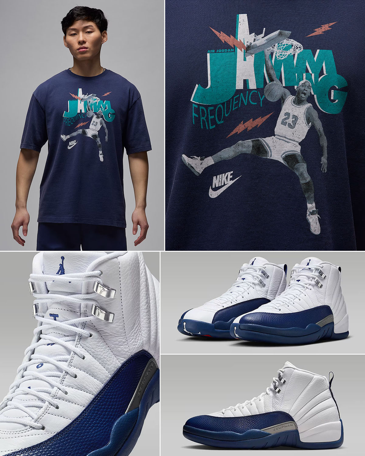 Air Jordan 12 French Blue 2025 x Jordan Jam 85 T Shirt Outfit