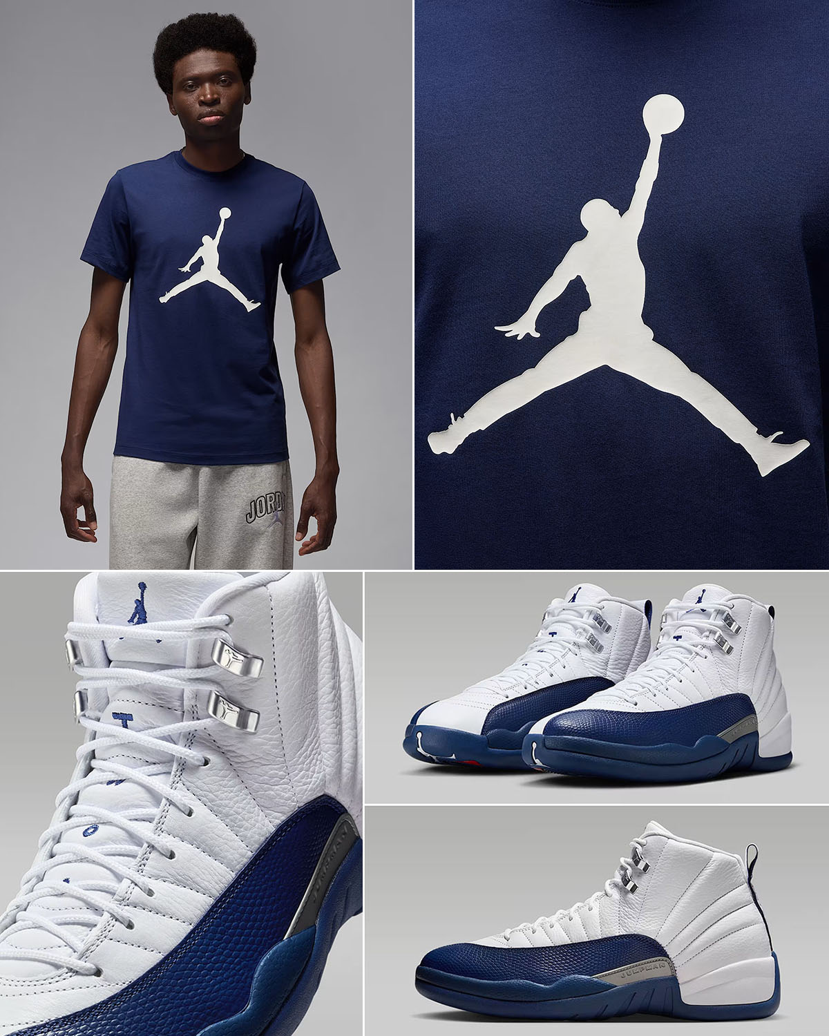Air Jordan 12 French Blue 2025 x Jordan Jumpman T Shirt Outfit