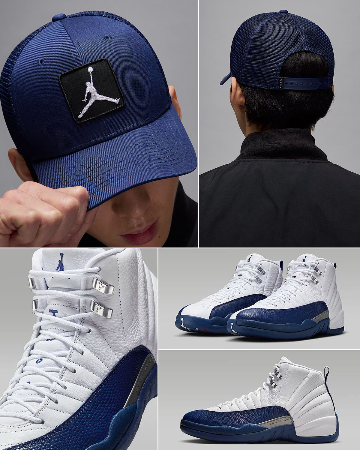 Air Jordan 12 French Blue 2025 x Jordan Rise Snapback Hat Trucker Cap
